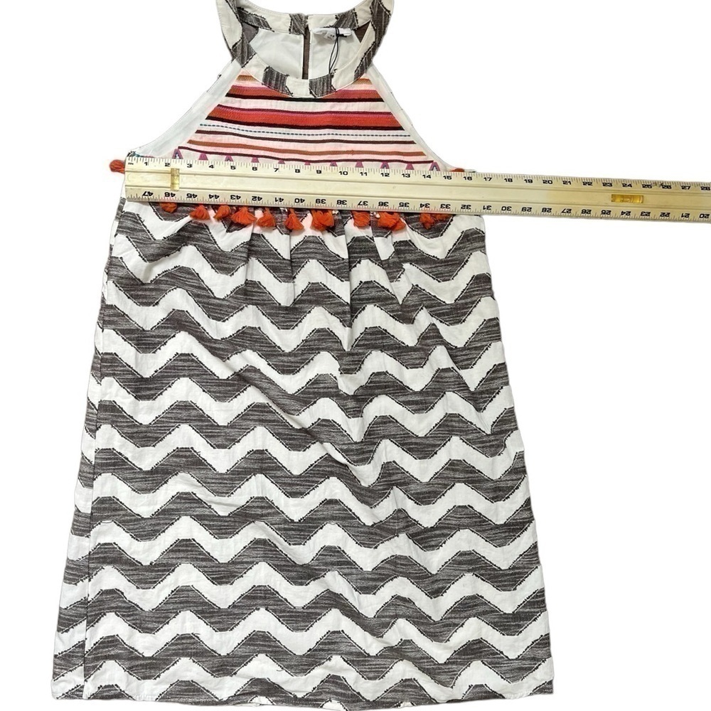 Anthropologie THML Embroidered Dress Sleeveless XS Chevron Lined Spring Summer - Picture 7 of 11